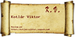 Kotlár Viktor névjegykártya